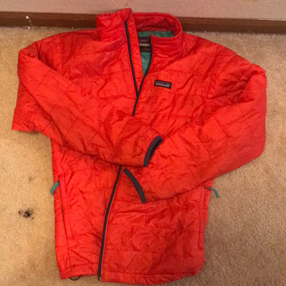 Orange Patagonia Lightweight Down Jacket